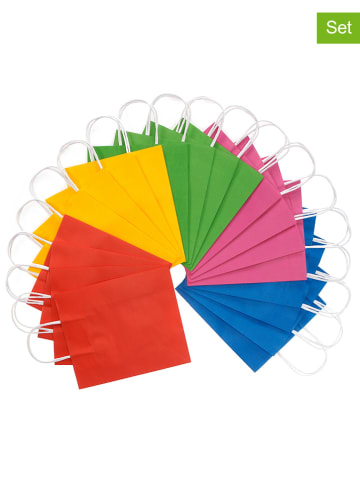 5-delige set: papieren zakken meerkleurig - (L)21 x (B)8 x (H)18 cm (20 stuks)