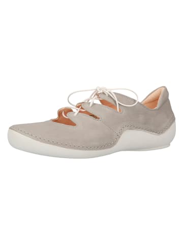 Leder-Schnürschuhe in Grau
