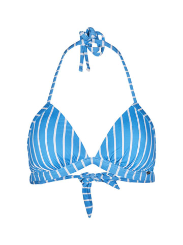 Bikinitop lichtblauw/wit