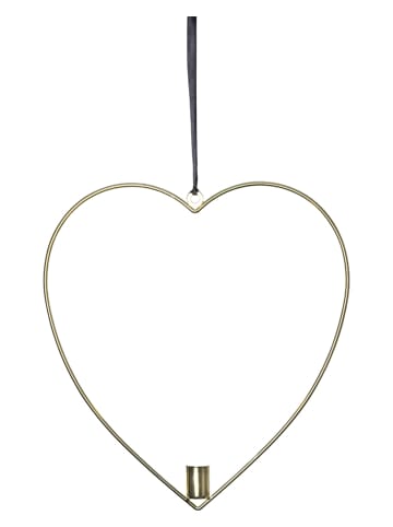 Dekoracyjna zawieszka LED "Flamme Heart" w kolorze złotym - 28,5 x 28 cm