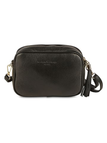 Leren schoudertas "Gaby" zwart - (B)28 x (H)22 x (D)8,5 cm