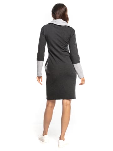 Kleid in Anthrazit/ Hellgrau