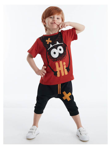 2-delige outfit rood/zwart