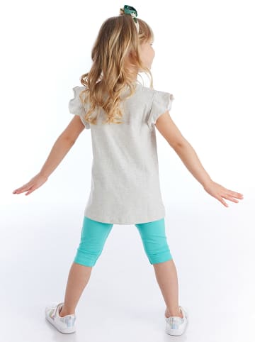 2-delige outfit "Giraffe" lichtgrijs/turquoise