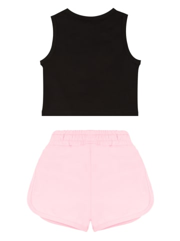 2tlg. Outfit "Rock Life" in Schwarz/ Rosa