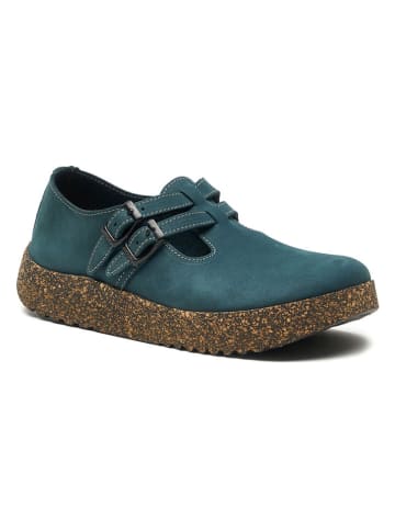Leder-Slipper in Blau