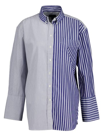 Blouse blauw/wit