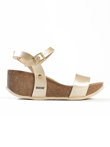 Keilsandaletten "Hongkong" in Gold