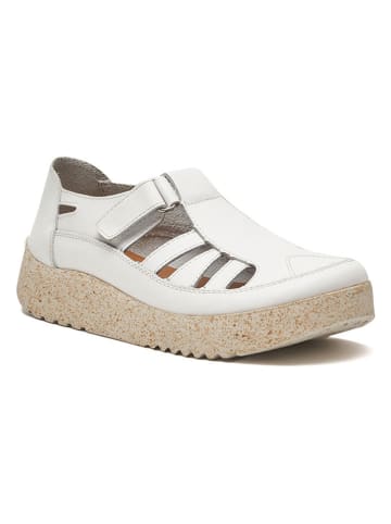 Leder-Slipper in Creme
