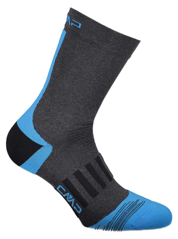 Trekkingsocken in Anthrazit/ Blau