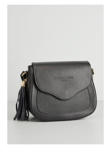 Leren schoudertas "Ina" zwart - (B)24 x (H)18 x (D)11 cm