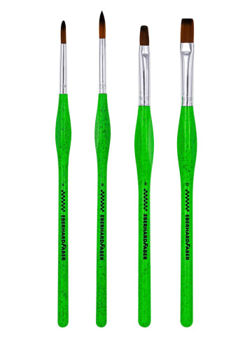 Synthetische penselen "Green Winner - Mix" groen - 4 stuks