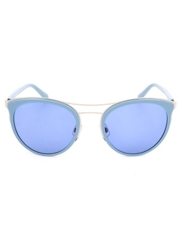 Damen-Sonnenbrille in Hellblau-Gold