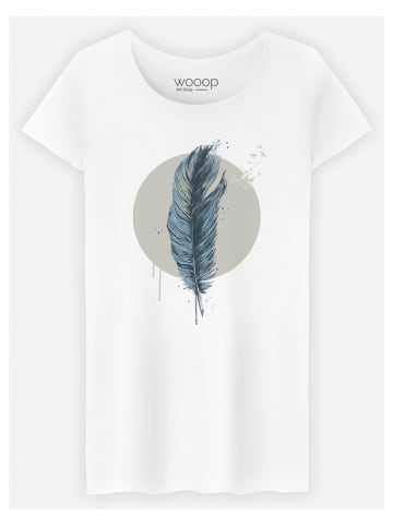 Shirt "Feather In A Circle" wit