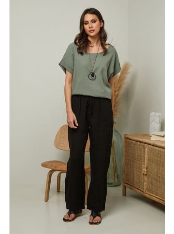 Leinen-Hose "Garancel" in Schwarz