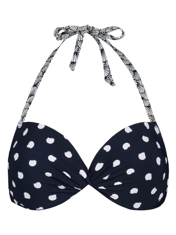 Bikinitop donkerblauw/wit