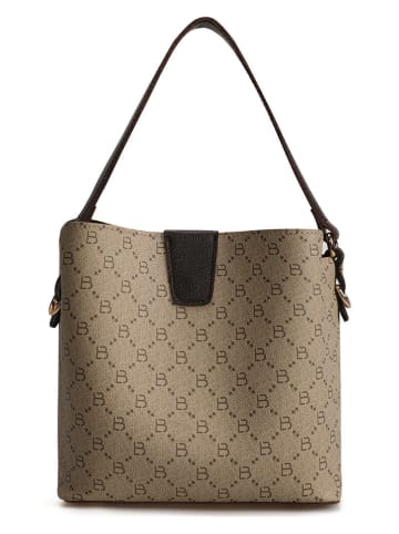 Schultertasche in Creme/ Braun - (B)25 x (H)20 x (T)13 cm