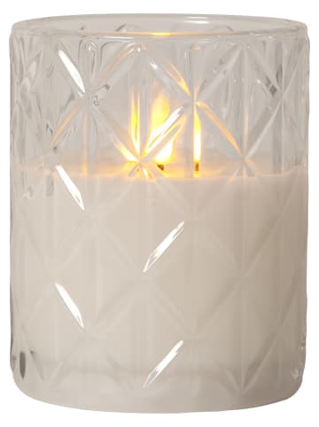 LED-Windlicht "Flamme Romb" in Weiß