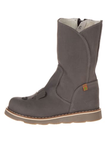Leder-Winterstiefel in Grau