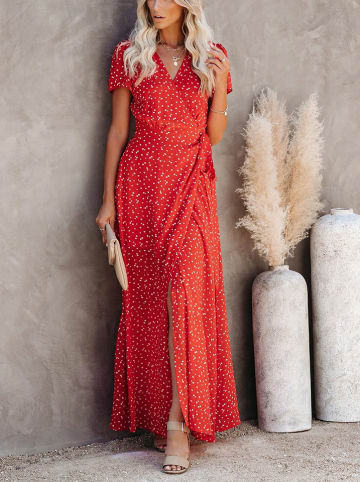 Kleid in Rot/ Bunt