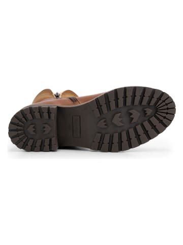 Leder-Boots "Gyre" in Cognac - Weite S