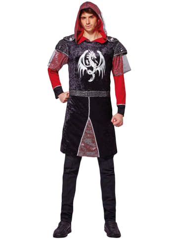 Kostuumbovendeel "Dragon knight" zwart/rood