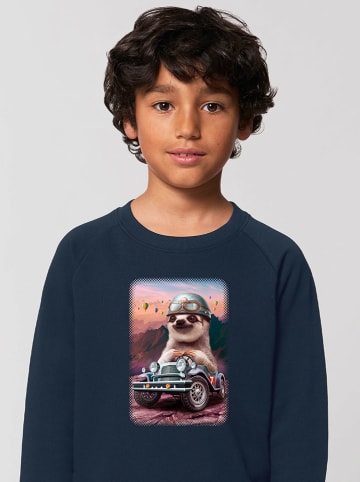 Sweatshirt "Sloth On Racing Car" in Dunkelblau