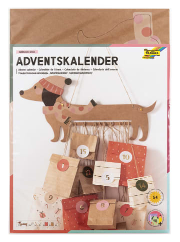 Bastelset "Adventskalender - Dackel" in Natur/ Rot