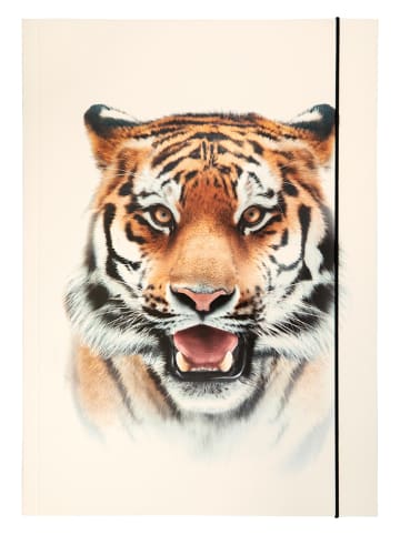 Teczka "Roaring tiger" w kolorze kremowym