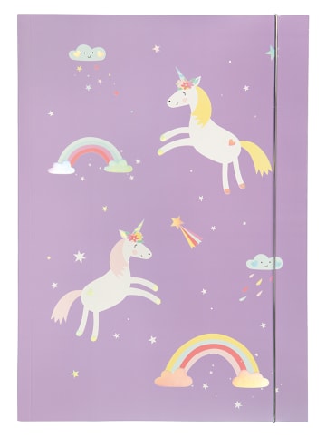 Opbergmap "Magic unicorns" lila