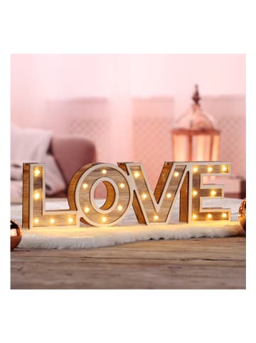 Dekoracyjna lampa LED "Love" w kolorze ciepłej bieli - 38 x 11 x 3 cm