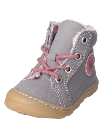 Leren boots "Georgie" grijs/lichtroze