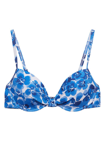 Bikinitop blauw/wit