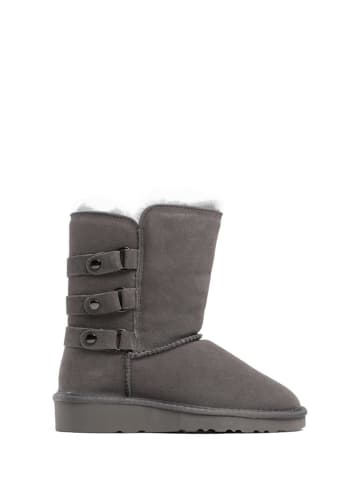 Leren winterboots "Bianca" donkergrijs