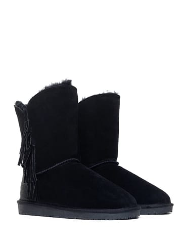 Leder-Winterboots "Honelly" in Schwarz