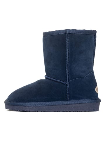 Leder-Winterboots "Gauze" in Dunkelblau