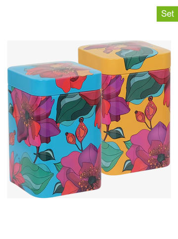 2er-Set: Teedosen "Poppy" in Bunt - 100 g