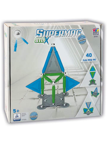 40-częściowy zestaw magnetyczny "Supermag Stix" - 5+
