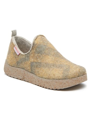 Wełniane slippersy w kolorze żółtym