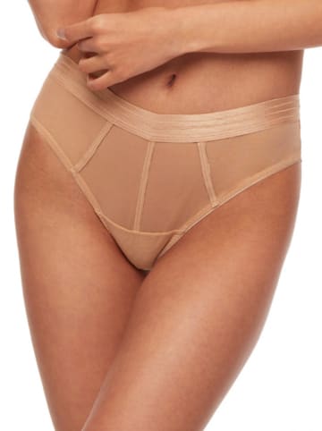 Figi high waist w kolorze beżowym