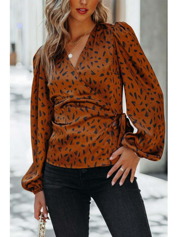 Bluse in Braun/ Bunt