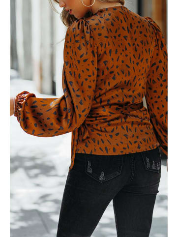 Blouse bruin/meerkleurig