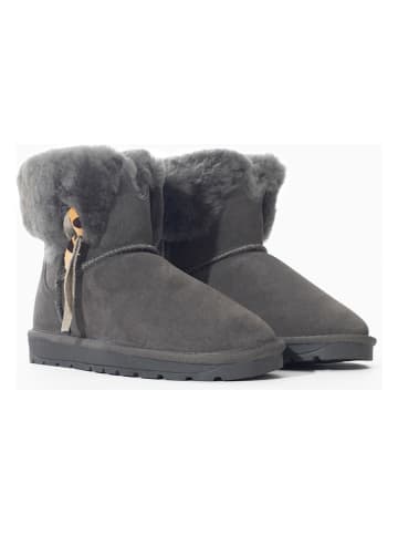 Leder-Winterboots "Litha" in Grau