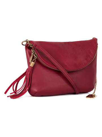 Leren schoudertas "Alice" bordeaux - (B)22 x (H)18 x (D)2 cm