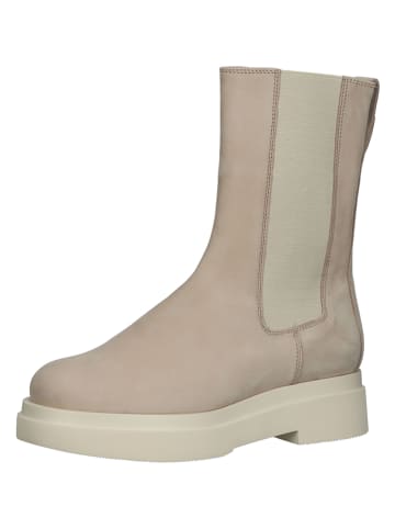 Leder-Chelsea-Boots in Beige