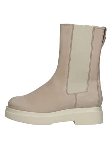 Leren chelseaboots beige