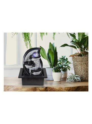 LED-Brunnen "Albert" in Schwarz/ Silber - (B)21 x (H)25,5 x (T)17,5 cm