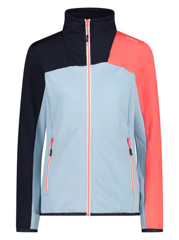 Fleecejacke in Hellblau/ Koralle