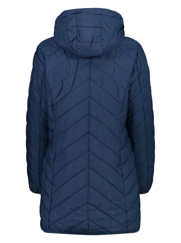 Doorgestikte mantel donkerblauw