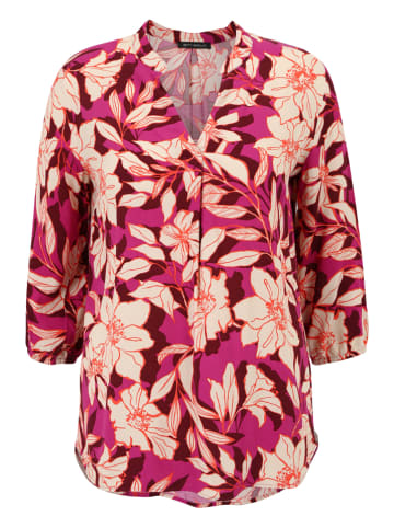Bluse in Fuchsia/ Beige